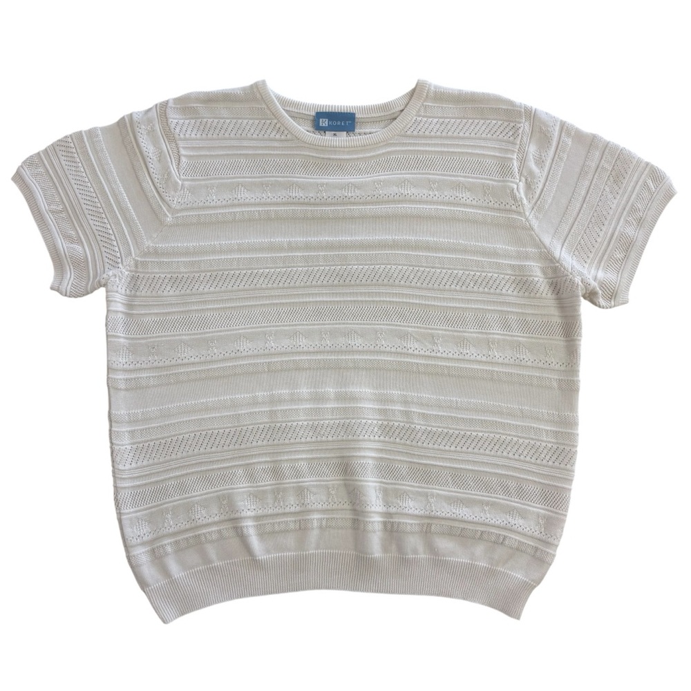 Koret Women's Vintage Short-Sleeve Knit Sweater Pullover Top
Size XL